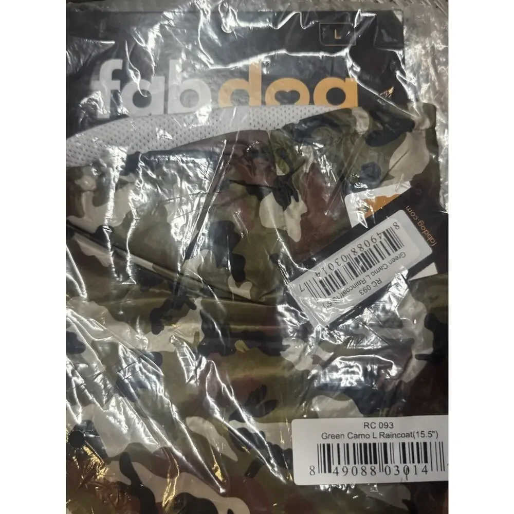 fabdog Packaway Raincoat Color Camo, Size L New- Sealed
